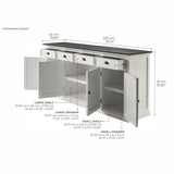 NovaSolo Halifax Contrast Buffet In Classic White & Black B194CT