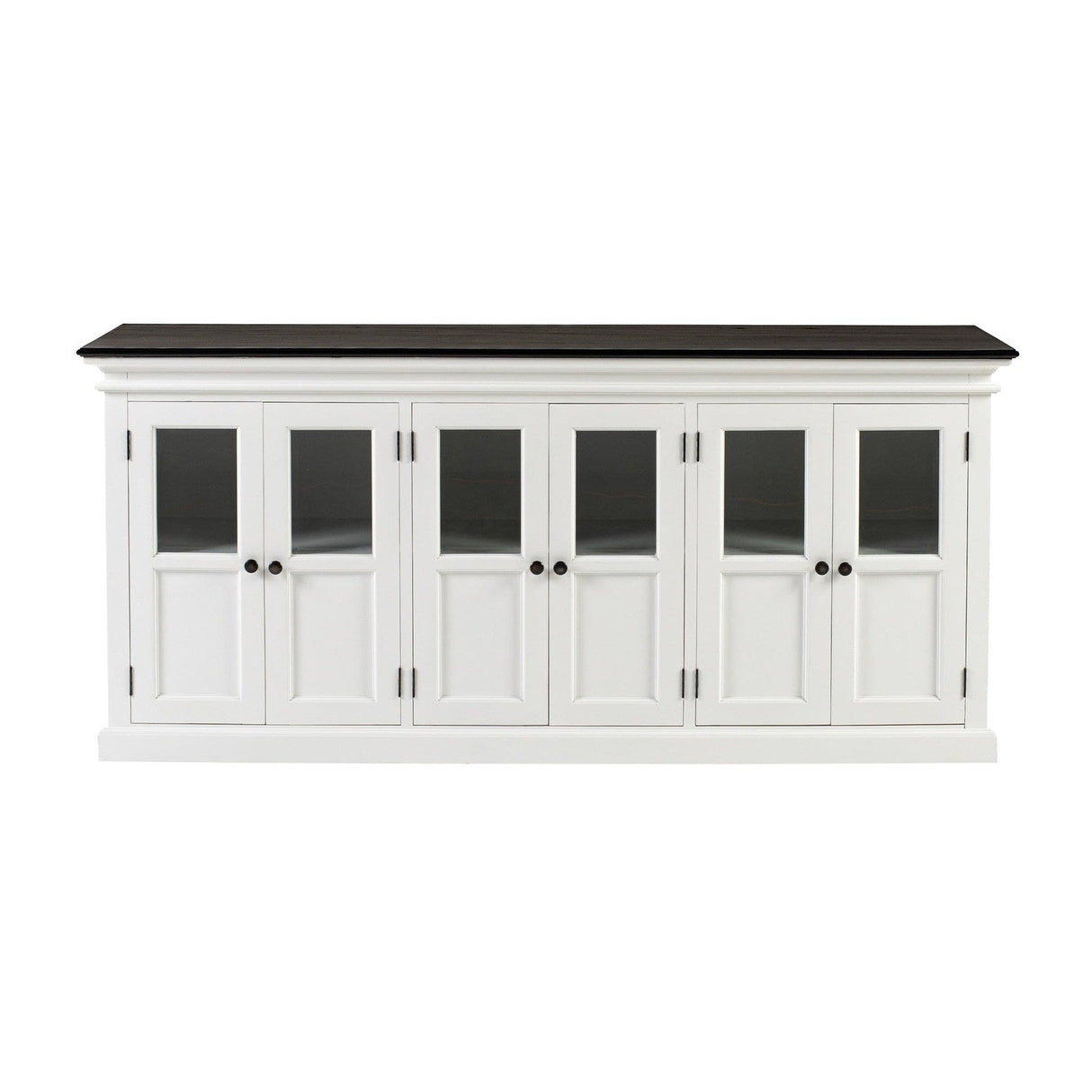 NovaSolo Halifax Contrast Buffet with 6 Glass Doors In Classic White & Black B195CT