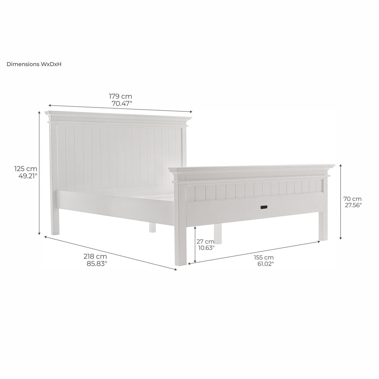 NovaSolo Halifax Queen Size Bed White BQU001