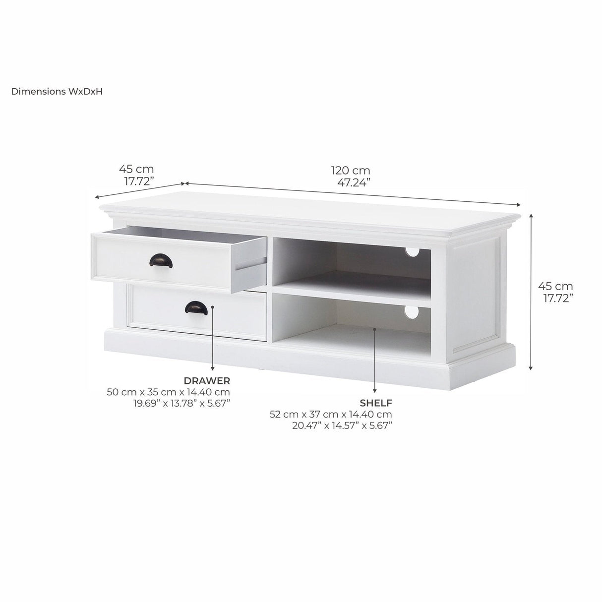 NovaSolo Halifax Medium Entertainment Center White CA592-120