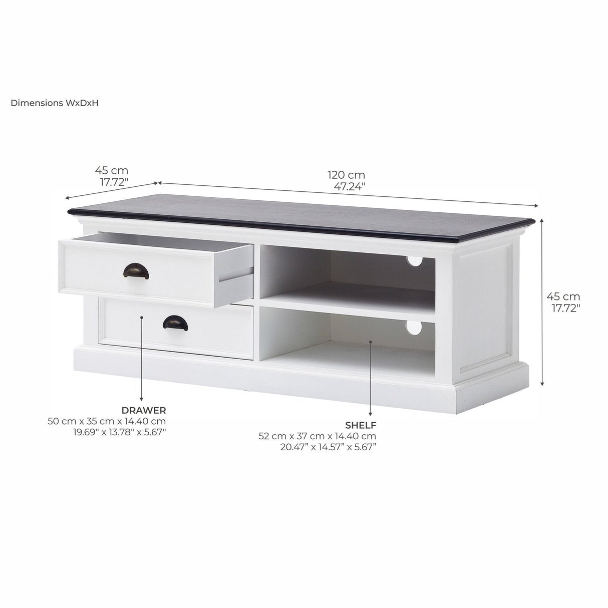 NovaSolo Halifax Contrast Medium Entertainment Center Two-tone CA592-120CT