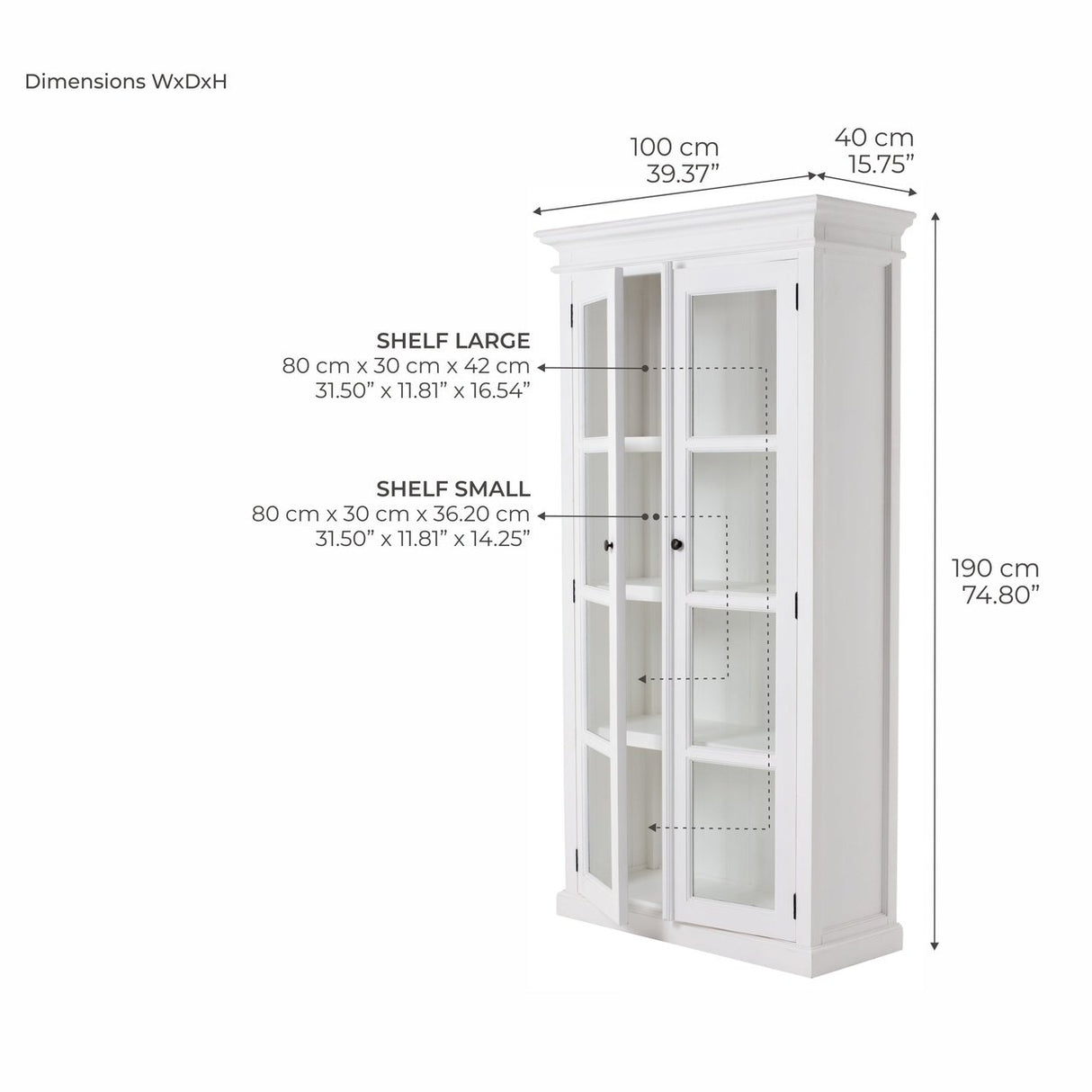 NovaSolo Halifax Double Vitrine White CA595