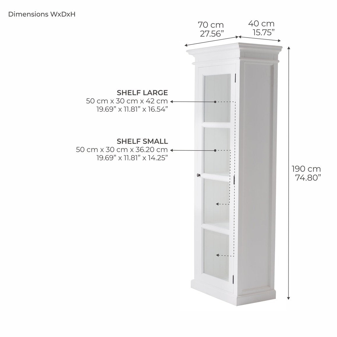 NovaSolo Halifax Single Vitrine White CA602