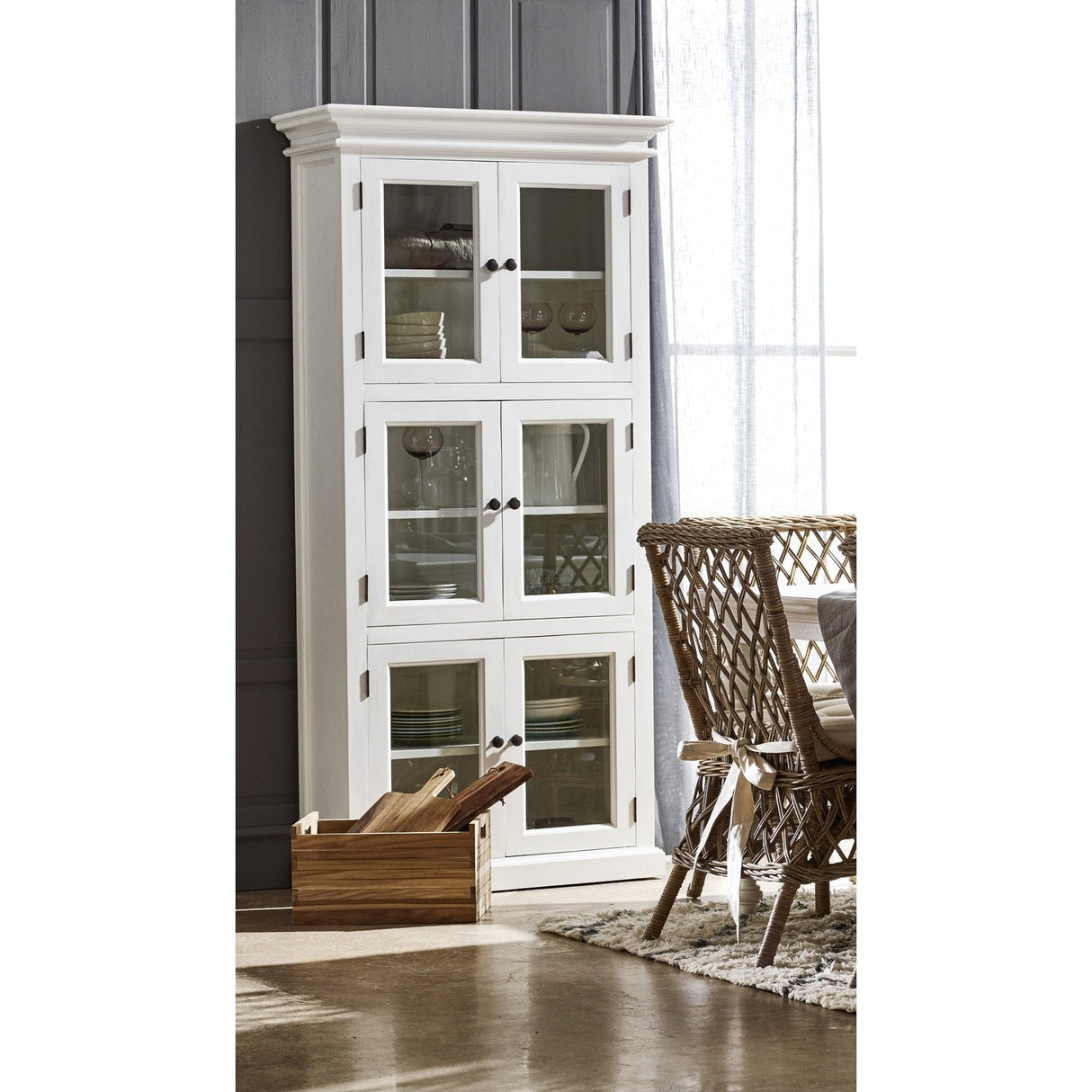 NovaSolo Halifax 3 Level Pantry Storage Cabinet White CA610