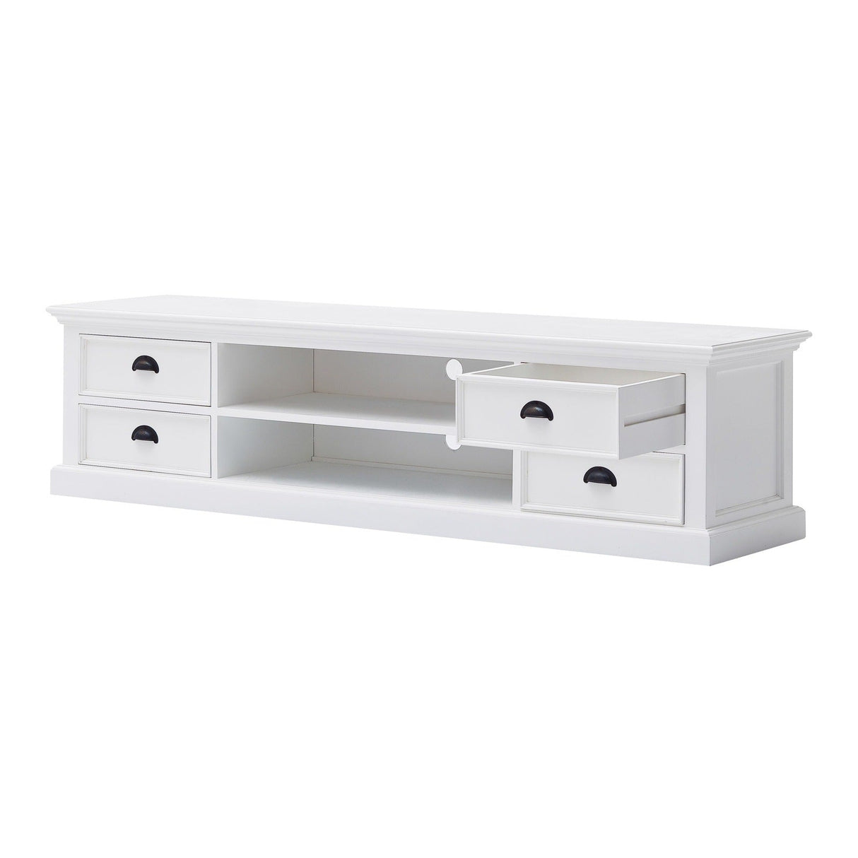 NovaSolo Halifax Large Entertainment Center with 4 Drawers White CA631