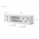 NovaSolo Halifax Large Entertainment Center with 4 Drawers White CA631