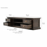 NovaSolo Halifax Mindi Large Entertainment Center with 4 drawers Black Wash CA631BW