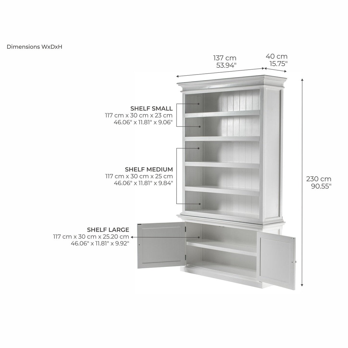 NovaSolo Halifax Single-Bay Hutch Cabinet In Classic White CA637