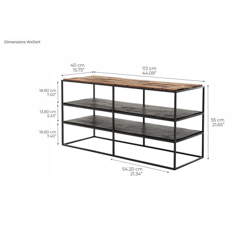 NovaSolo Rustika TV Stand Open Shelving 44" Two-tone CPP 18002