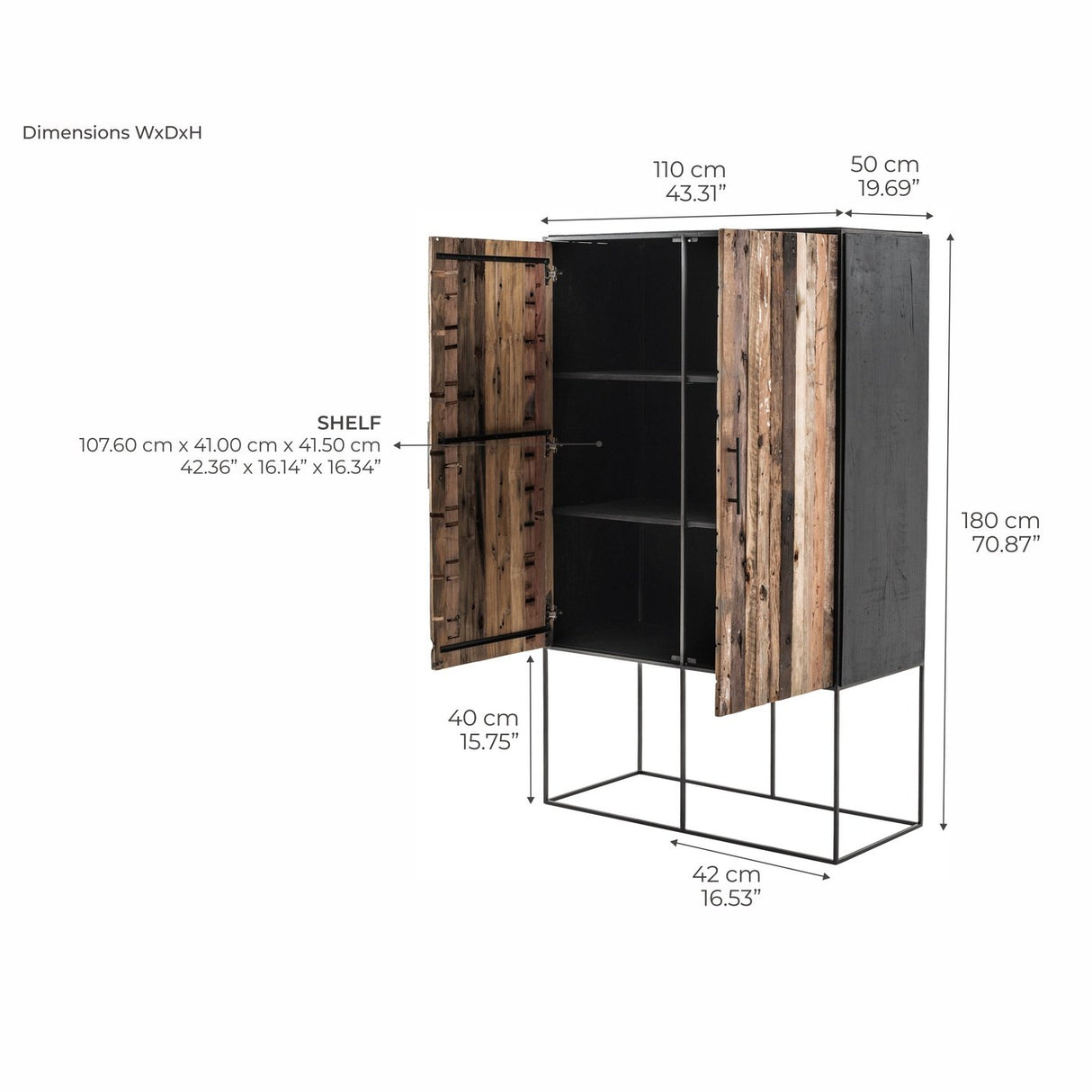 NovaSolo Rustika Cabinet 2 Doors Two-tone CPP 19003