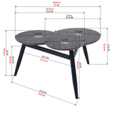 Walnut/Black Coffee Table With 3 Tier Wooden Top