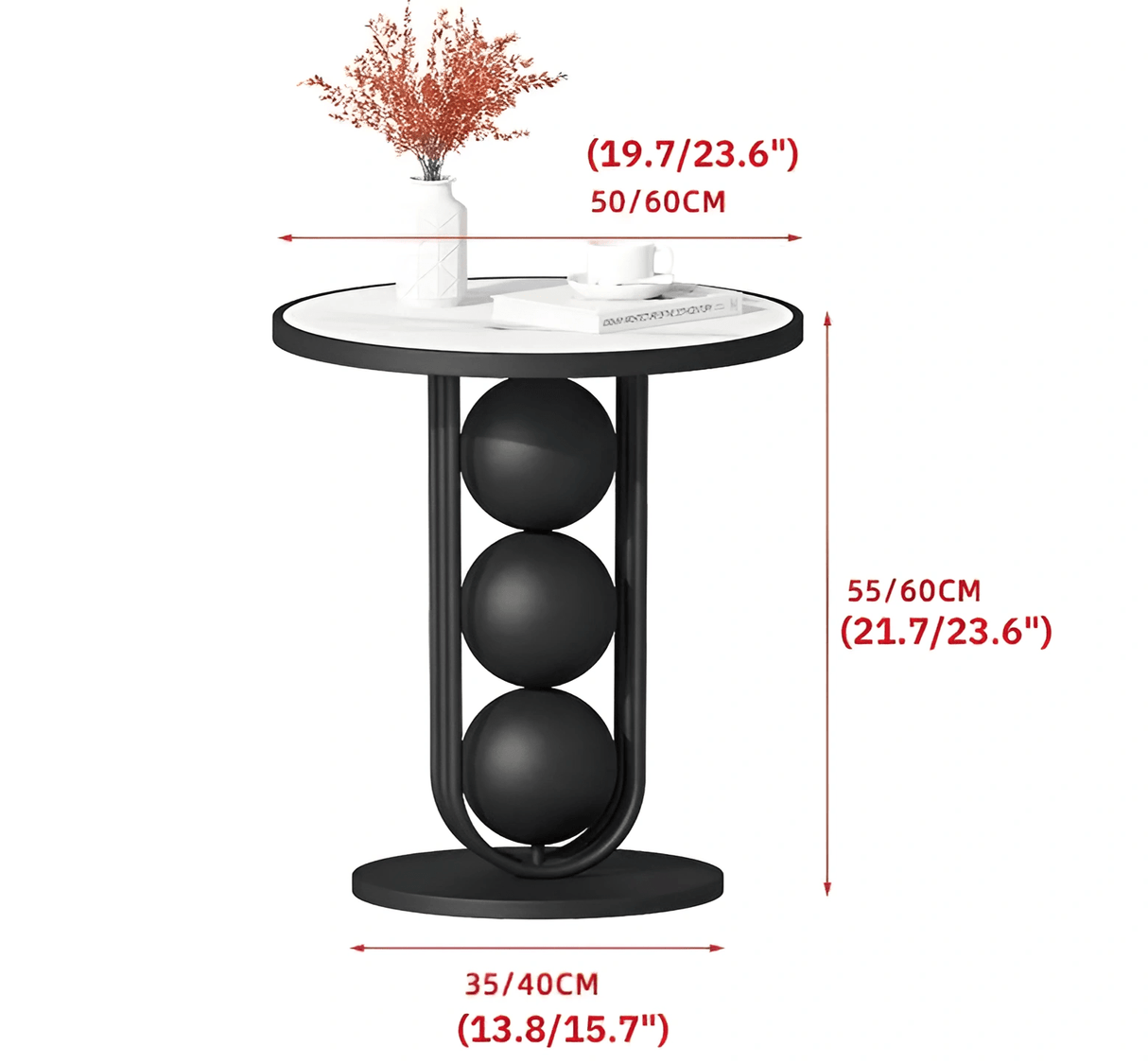 Gold/Black/White Round Coffee Table For Luxury Living Room