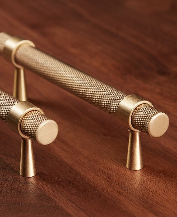 Modern Textured Brass Cabinet and Drawer Handles