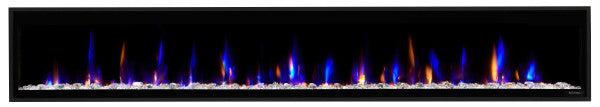 Dimplex Ignite Evolve 100" Built-in Linear Electric Fireplace With Tumbled Glass and Driftwood Media