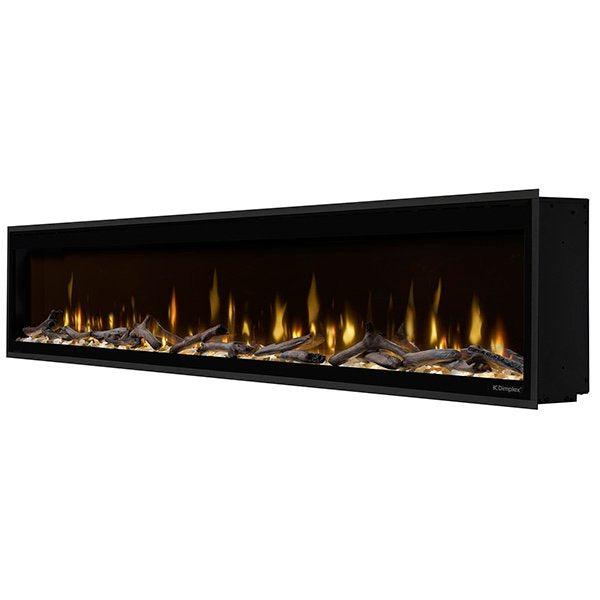 Dimplex Ignite Evolve 100" Built-in Linear Electric Fireplace With Tumbled Glass and Driftwood Media