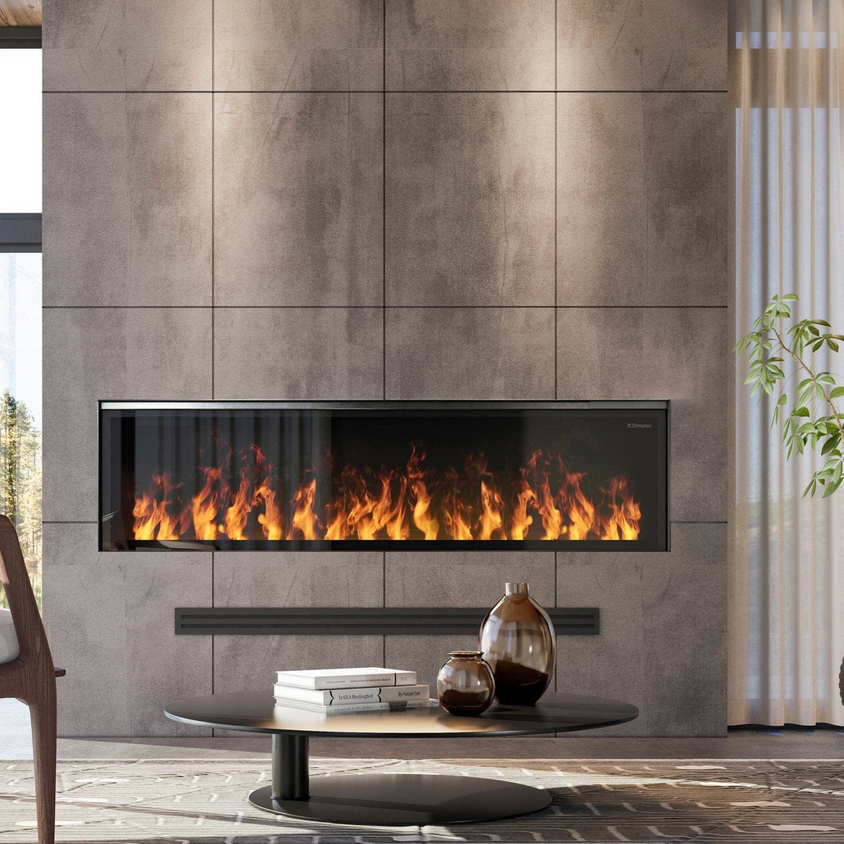 Dimplex Opti-Myst 66" Linear Electric Fireplace With Acrylic Ice and Driftwood Media