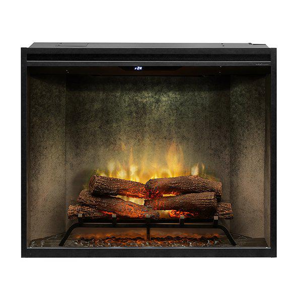 Dimplex Revillusion Portrait 36" Weathered Concrete Built-in Electric Firebox With Glass Pane and Plug Kit