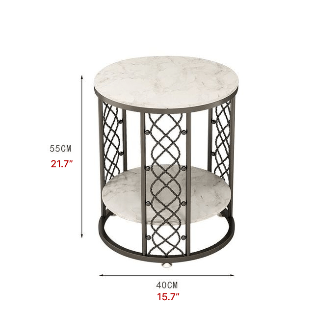 Marble Wrought Round Small Coffee Table