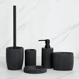 Cadiz Black Ribbed Luxury Bathroom Accessories