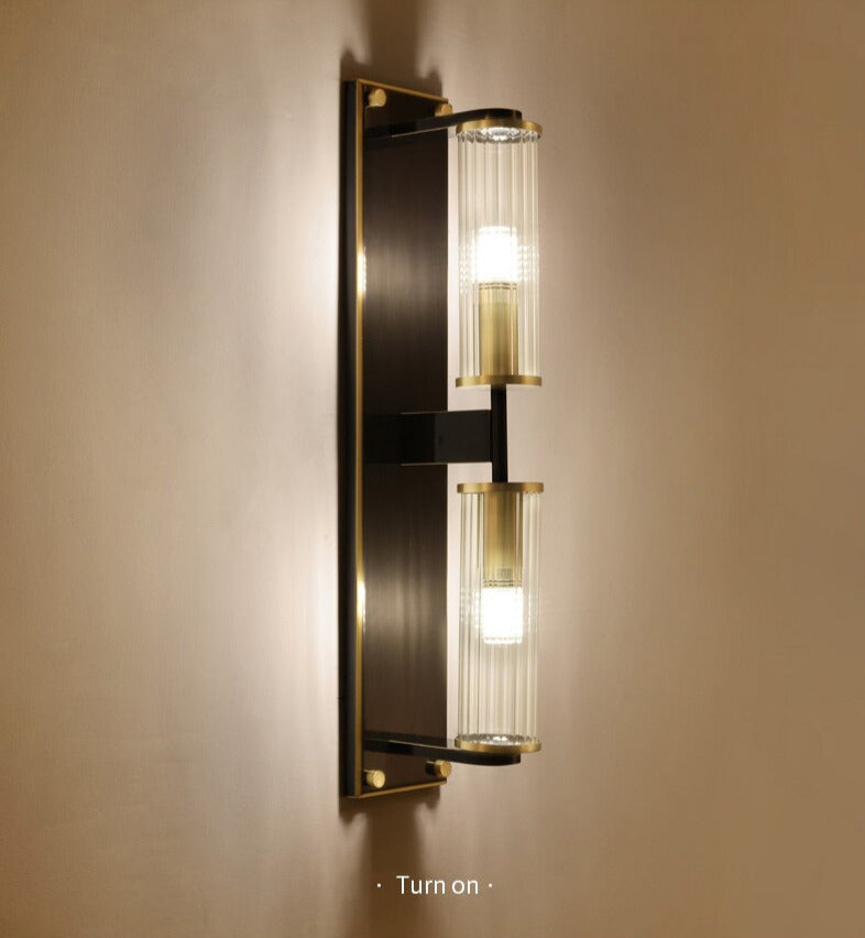 Copper & Glass Column Wall Sconce