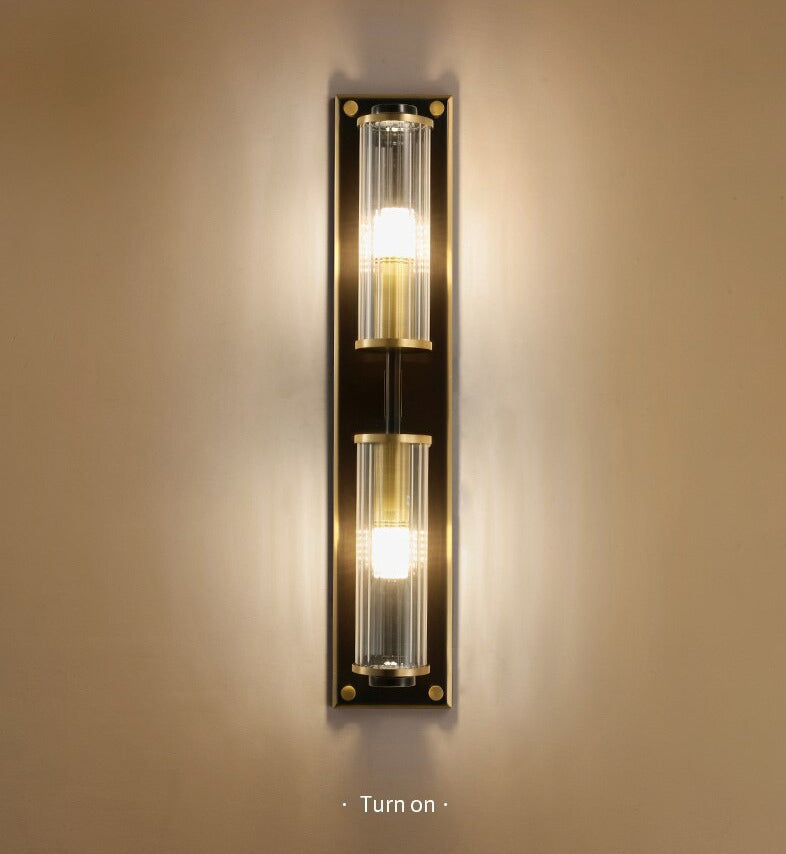 Copper & Glass Column Wall Sconce