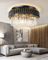 Ceriale | Grand Black Modern Crystal Ceiling Chandelier