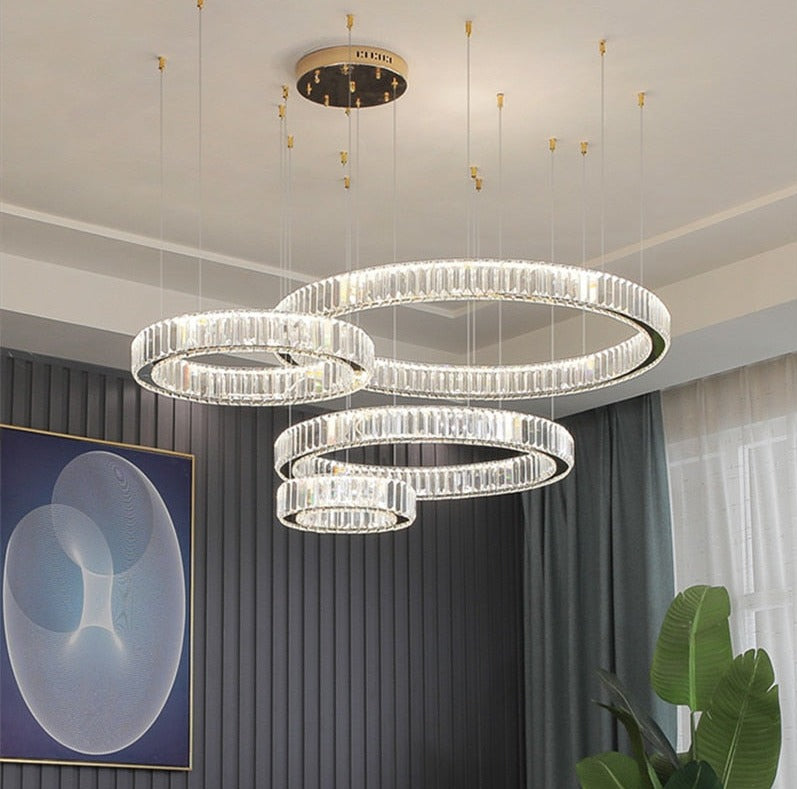 Harper - Modern Glass Crystal Ring Chandelier