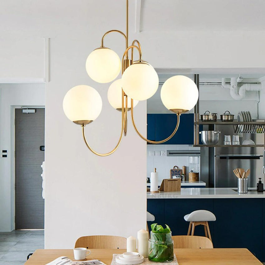 Frosted Glass Multi-Bulb Chandelier