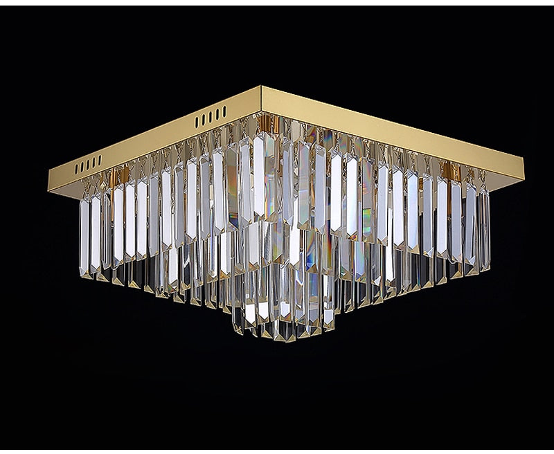 Borghetto Santo Spirito | Chic Gold Square Crystal Chandelier