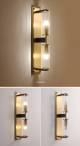 Copper & Glass Column Wall Sconce