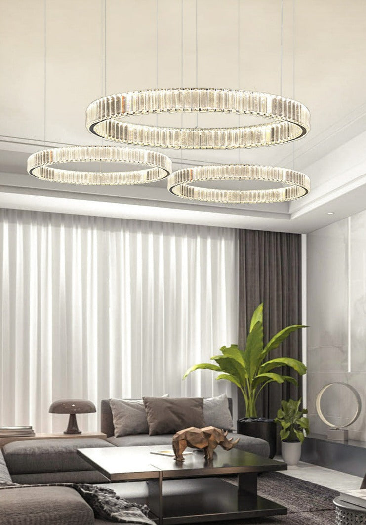 Harper - Modern Glass Crystal Ring Chandelier