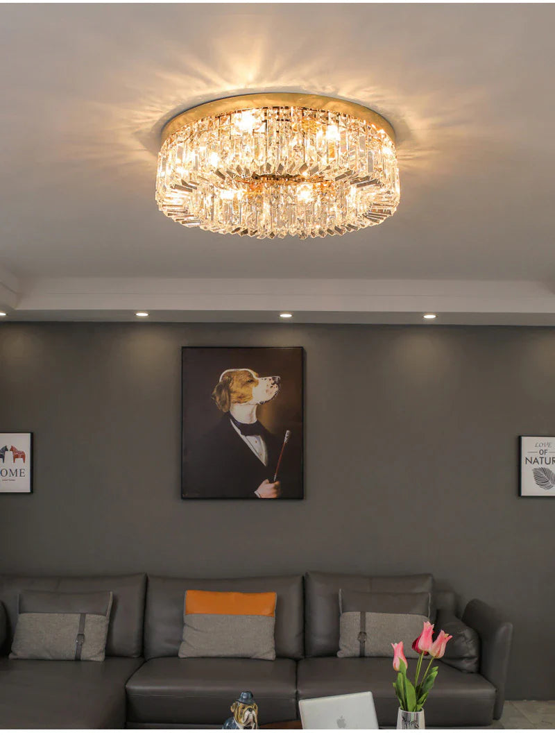 Eminent Drum Crystal Chandelier for Ceiling