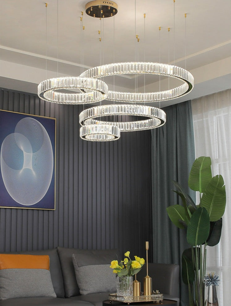 Harper - Modern Glass Crystal Ring Chandelier