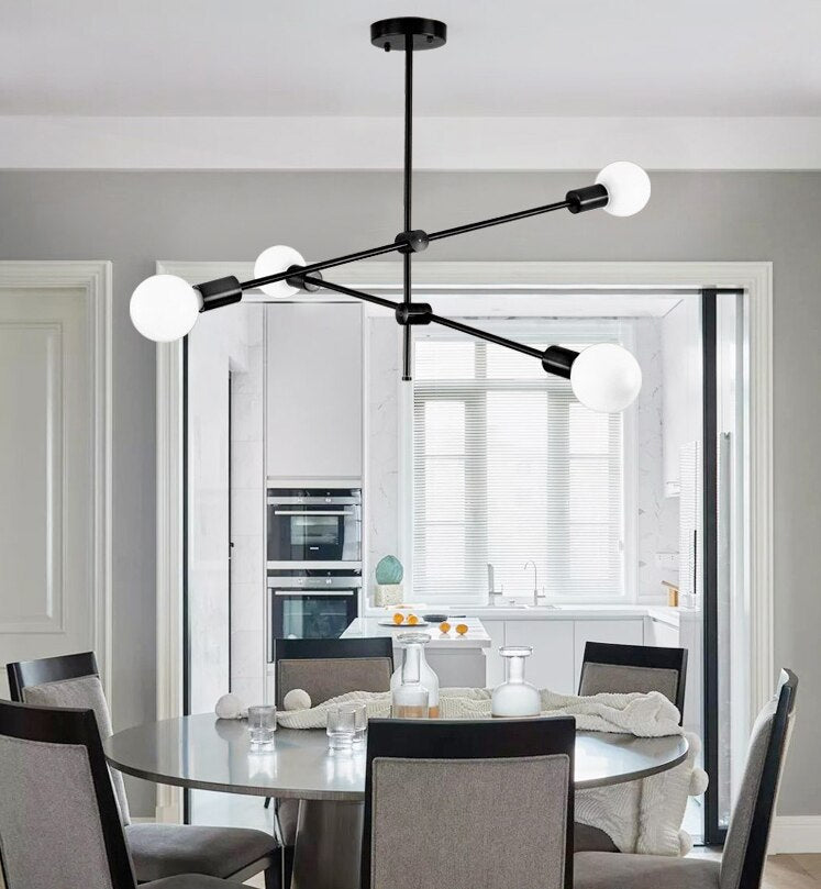 Modern Angled Multi-Bulb Pendant Light Fixture