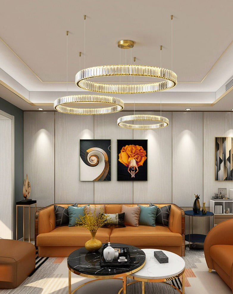 Harper - Modern Glass Crystal Ring Chandelier