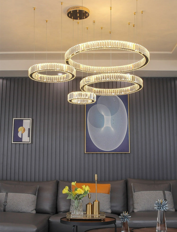 Harper - Modern Glass Crystal Ring Chandelier