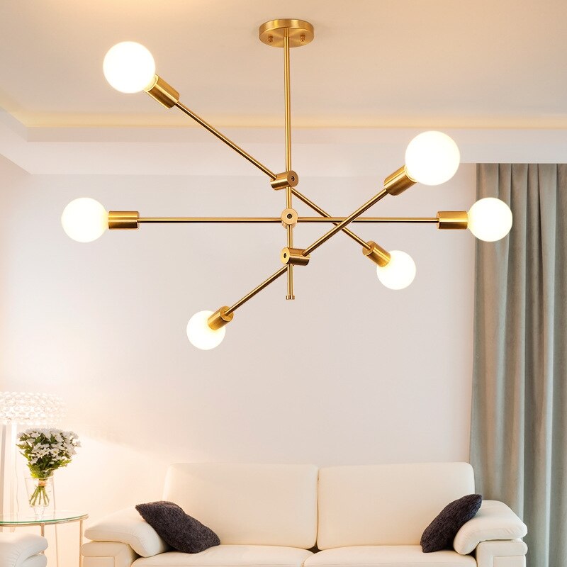 Modern Angled Multi-Bulb Pendant Light Fixture