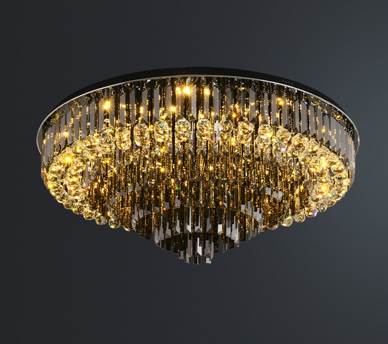 Villanova d'Albenga | Round Modern Black Crystal Chandelier