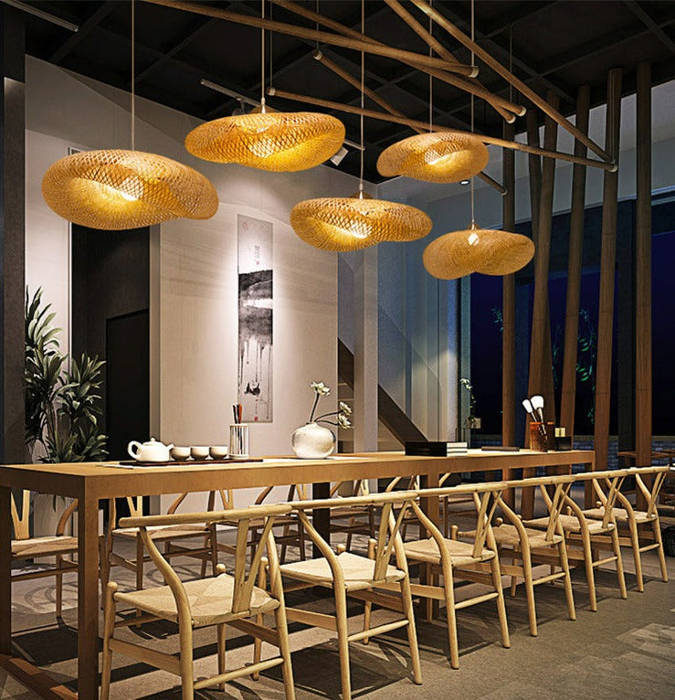 Modern Bamboo Woven Pendant Light