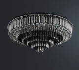 Villanova d'Albenga | Round Modern Black Crystal Chandelier