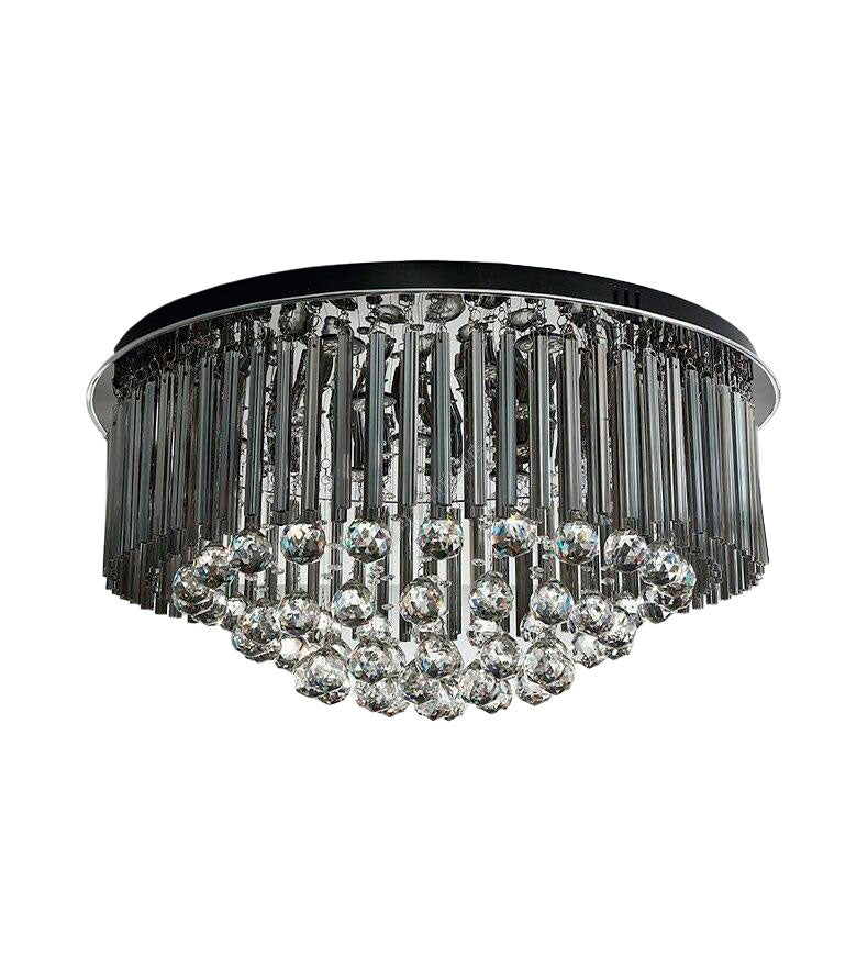 Black Modern Round Crystal Ceiling Chandelier