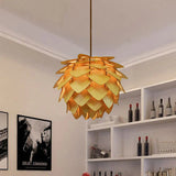 Handcrafted Wood Pinecone Pendant Light