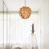 Handcrafted Wood Pinecone Pendant Light