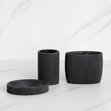 Cadiz Black Ribbed Luxury Bathroom Accessories