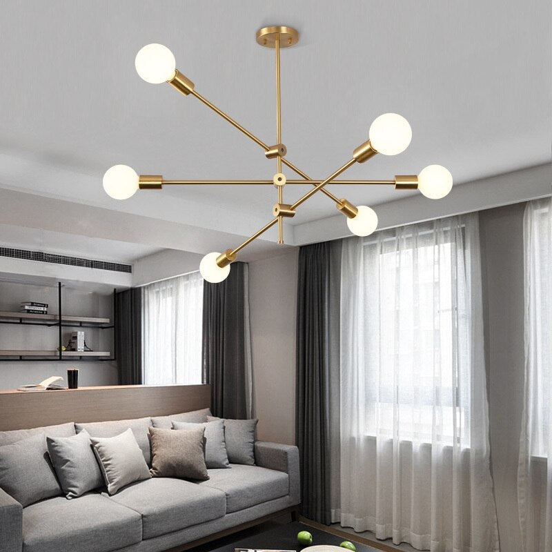 Modern Angled Multi-Bulb Pendant Light Fixture