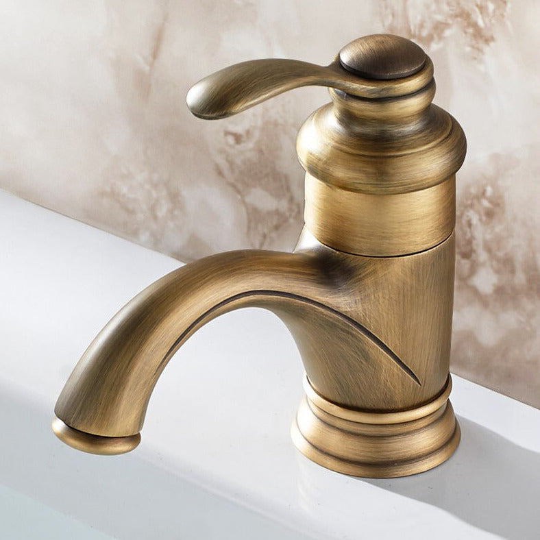 Elijah - Rustic Brass Bathroom Faucet