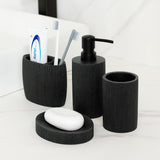 Cadiz Black Ribbed Luxury Bathroom Accessories