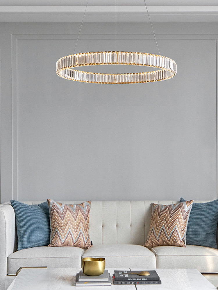 Harper - Modern Glass Crystal Ring Chandelier