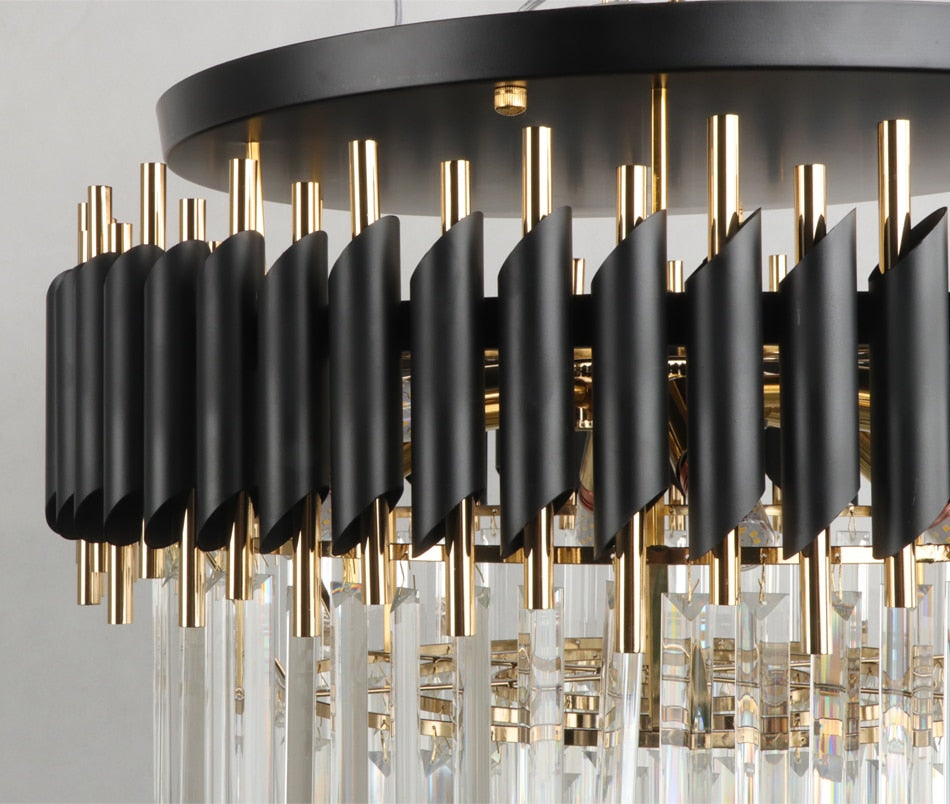 Ceriale | Grand Black Modern Crystal Ceiling Chandelier