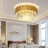 Savona | Elegant Round Gold Crystal Ceiling Chandelier